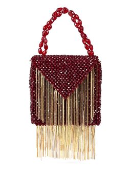 House Of Kosha - Natali Maroon Embellished with Gold Chain Mini Handbag