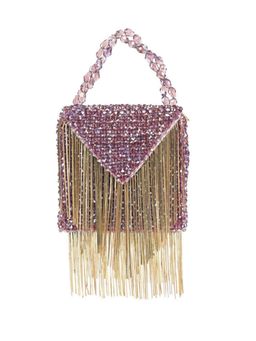 House Of Kosha - Natali Purple Embellished with Gold Chain Mini Handbag