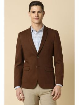 Allen Solly - Men Brown Ultra Slim Fit Textured Formal Blazer