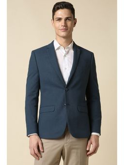 Allen Solly - Men Blue Ultra Slim Fit Textured Formal Blazer