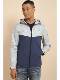 Allen Solly - Men Blue Colorblock Full Sleeves Casual Jacket