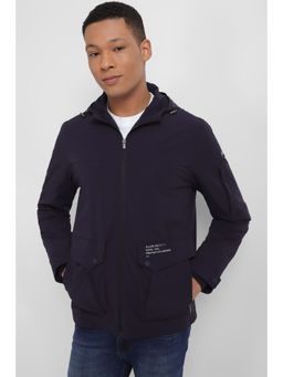 Allen Solly - Men Navy Solid Full Sleeves Casual Jacket