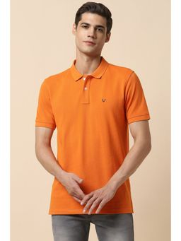 Allen Solly - Men Orange Solid Polo Neck T-Shirt