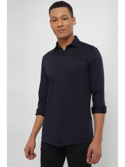 Allen Solly - Men Navy Slim Fit Solid Full Sleeves Casual Shirt