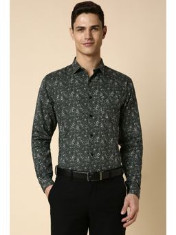 Allen Solly - Men Green Slim Fit Print Full Sleeves Formal Shirt