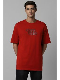Allen Solly - Men Red Printed Crew Neck T-Shirt