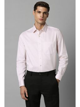 Louis Philippe - Men Pink Slim Fit Print Full Sleeves Formal Shirt