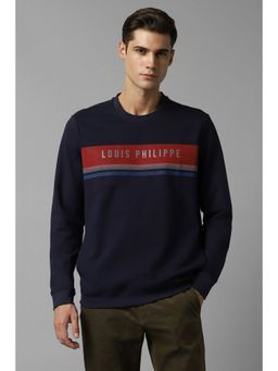 Louis Philippe - Men Casual Navy Printed Sweatshirt