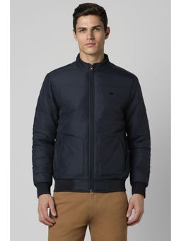Peter England - Men Navy Solid Casual Jacket