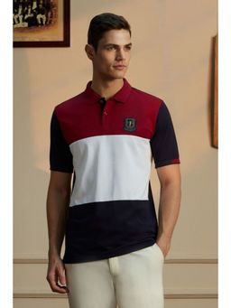 Peter England - Men Multi Colorblock Cotton Rich Polo T-Shirt