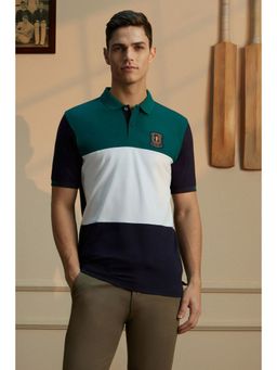 Peter England - Men Multi Colorblock Cotton Rich Polo T-Shirt