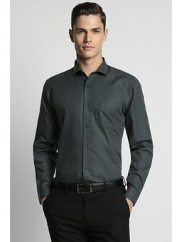Peter England - Men Green Slim Fit Full Sleeves Formal Shirt
