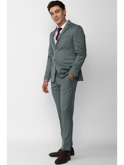 Peter England - Men Grey Solid Slim Fit Wedding Three Piece Suit (Set of 3)