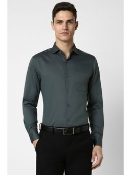 Peter England - Men Green Slim Fit Full Sleeves Formal Shirt