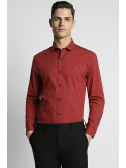 Peter England - Men Red Super Slim Fit Full Sleeves Formal Shirt