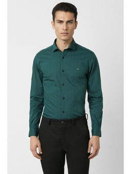 Peter England - Men Green Super Slim Fit Formal Full Sleeves Shirt