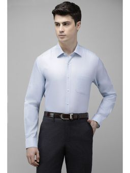 Van Heusen - Men Blue Regular Fit Solid Full Sleeves Formal Shirt