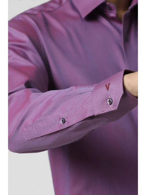 van heusen purple dress shirt Van Heusen Mens Dress Shirt Button Up XL Purple Slim Fit 17-171/2 32-33