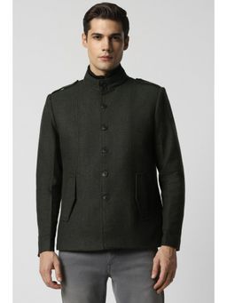 Van Heusen - Men Green Textured Casual Jacket