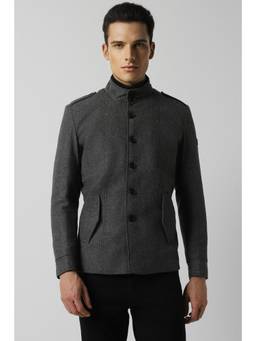 Van Heusen - Men Grey Textured Casual Jacket