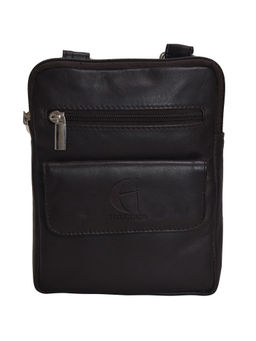 HiLEDER - Pure Leather 7.5 Inch Sling Messenger Cross Body Bag For Men Women Black