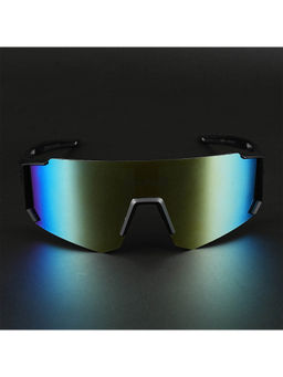 Voyage - Unisex Multi-Color Lens Black Frame Wrap Sunglasses - MG5621