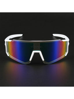 Voyage - Unisex Multi-Color Lens White Frame Wrap Sunglasses - MG5623