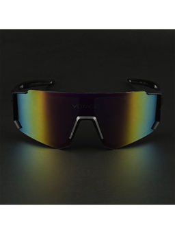 Voyage - Unisex Multi-Color Lens Black Frame Wrap Sunglasses - MG5625