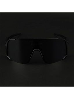 Voyage - Unisex Black Lens Black Frame Wrap Sunglasses - MG5626