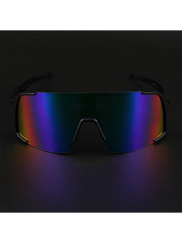 Voyage - Unisex Multi-Color Lens Black Frame Wrap Sunglasses - MG5631