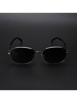 Voyage - Unisex Black Lens Silver Frame Square Sunglasses - MG5848
