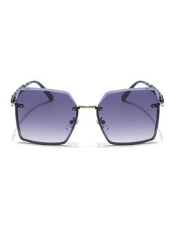 Voyage - Women Grey Lens Black Frame Oval Sunglasses - MG5796