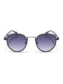 Voyage - Unisex Grey Lens Black Frame Round Sunglasses - MG5790