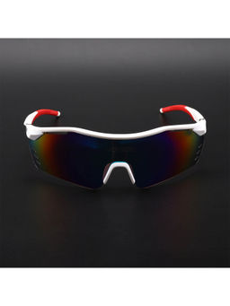 Voyage - Unisex Multi-Color Lens White Frame Wrap Sunglasses - MG5774