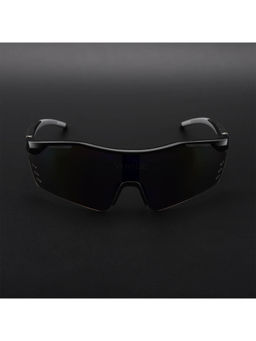 Voyage - Unisex Black Lens Black Frame Wrap Sunglasses - MG5777