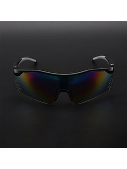 Voyage - Unisex Multi-Color Lens Black Frame Wrap Sunglasses - MG5778