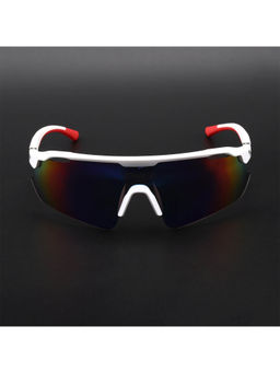 Voyage - Unisex Multi-Color Lens White Frame Wrap Sunglasses - MG5781