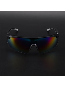 Voyage - Unisex Multi-Color Lens Black Frame Wrap Sunglasses - MG5785