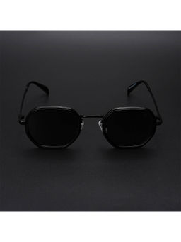 Voyage - Unisex Black Lens Black Frame Wayfarer Sunglasses - MG5851
