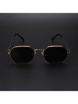 Voyage - Unisex Black Lens Gold Frame Wayfarer Sunglasses - MG5853