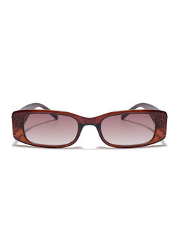 Voyage - Unisex Brown Lens Brown Frame Rectangle Sunglasses - MG5808
