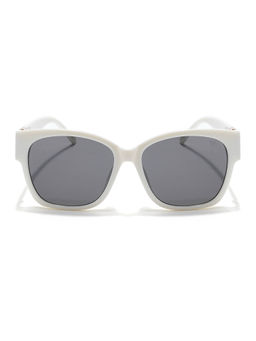 Voyage - Unisex Grey Lens White Frame Oval Sunglasses - MG5815