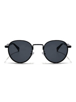 Voyage - Unisex Black Lens Black Frame Aviator Sunglasses - MG5606