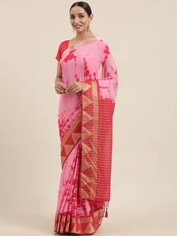 Mimosa - Women Banarasi Chiffon Saree With Unstitched Blouse