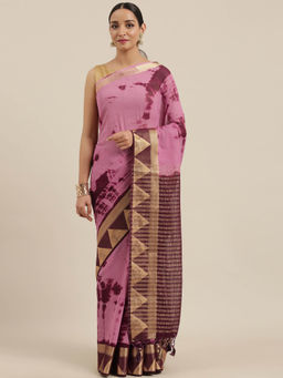 Mimosa - Women Banarasi Chiffon Saree With Unstitched Blouse