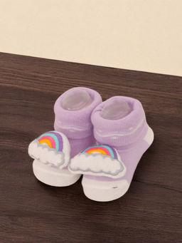 Yellow Bee - Adorable Rainbow & Cloud Soft Socks for Girls