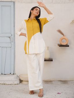 GULABI DORI - Women Yellow Cotton Slub Co-Ord Set