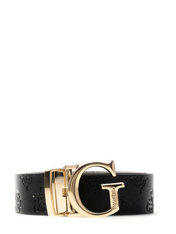 Guess - Women Black Polyester Textured Reversible Belt