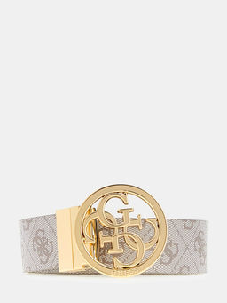Guess - Women Beige Polyester Printed Reversible Belt