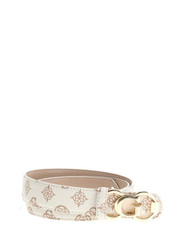 Guess - Women White Polyester Logo Reversible Belt